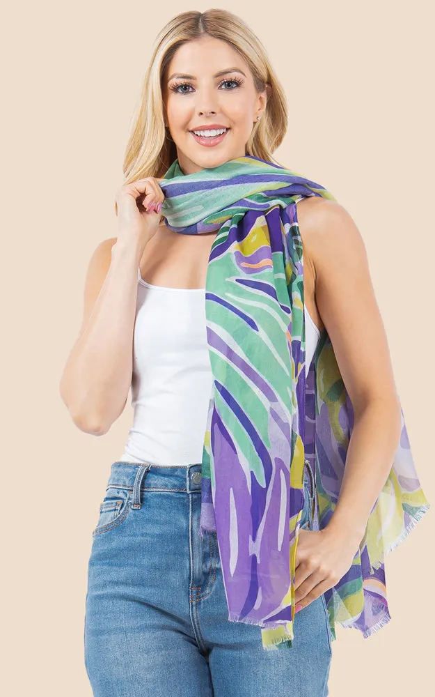 OP4281 Bold Pattern Printed Oblong Scarf