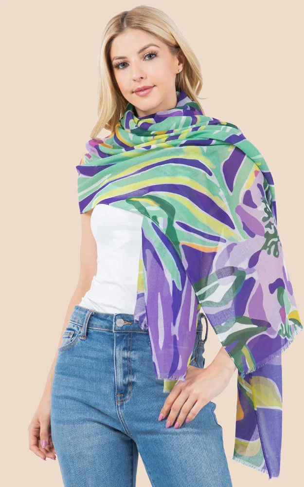 OP4281 Bold Pattern Printed Oblong Scarf