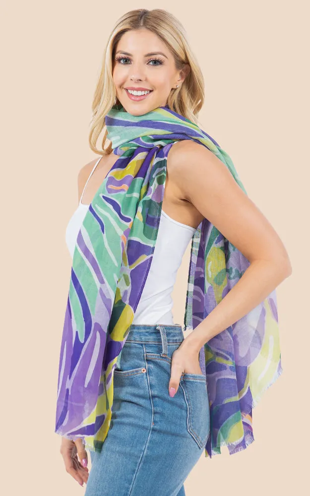 OP4281 Bold Pattern Printed Oblong Scarf