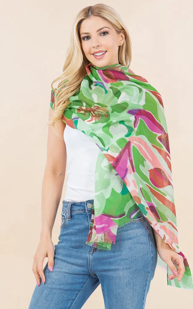 OP4281 Bold Pattern Printed Oblong Scarf