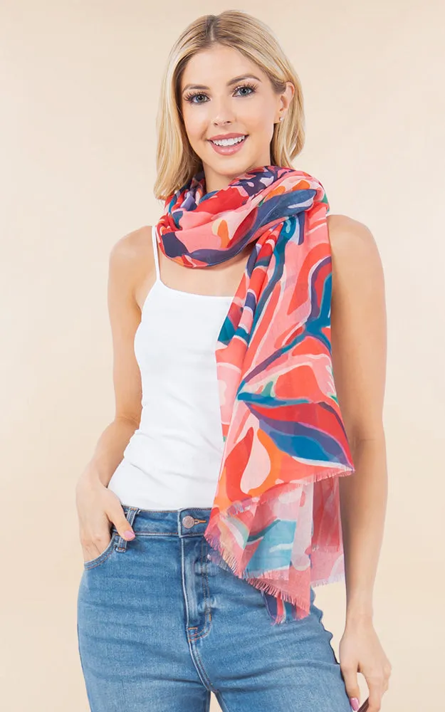 OP4281 Bold Pattern Printed Oblong Scarf