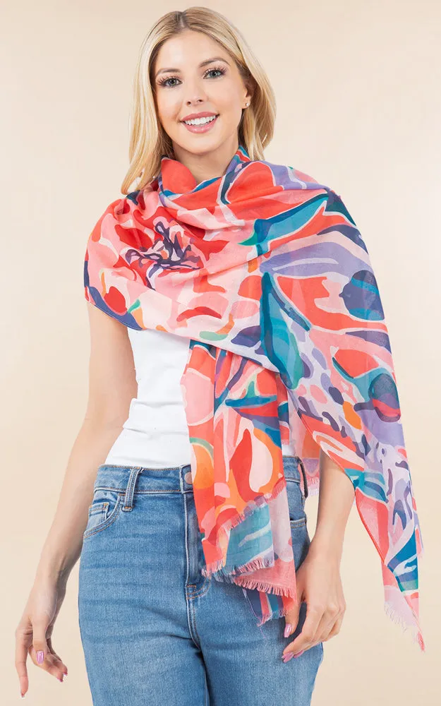 OP4281 Bold Pattern Printed Oblong Scarf