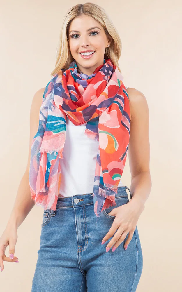 OP4281 Bold Pattern Printed Oblong Scarf