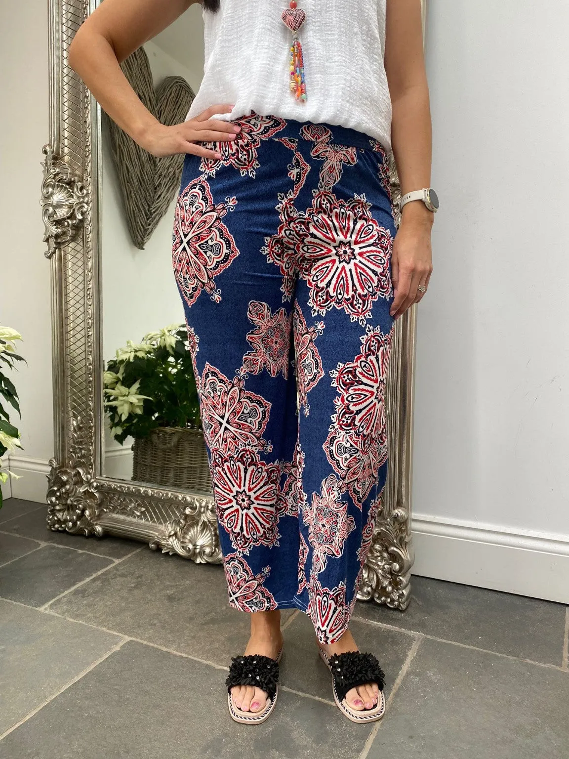 Printed Wide Leg Trouser Tally