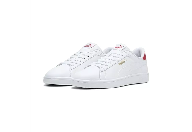 PUMA MEN'S SMASH 3.0 WHITE/RED SHOES