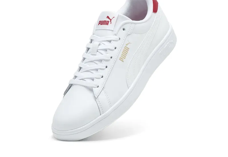 PUMA MEN'S SMASH 3.0 WHITE/RED SHOES