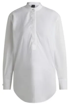 Relaxed-fit blouse in easy-iron poplin