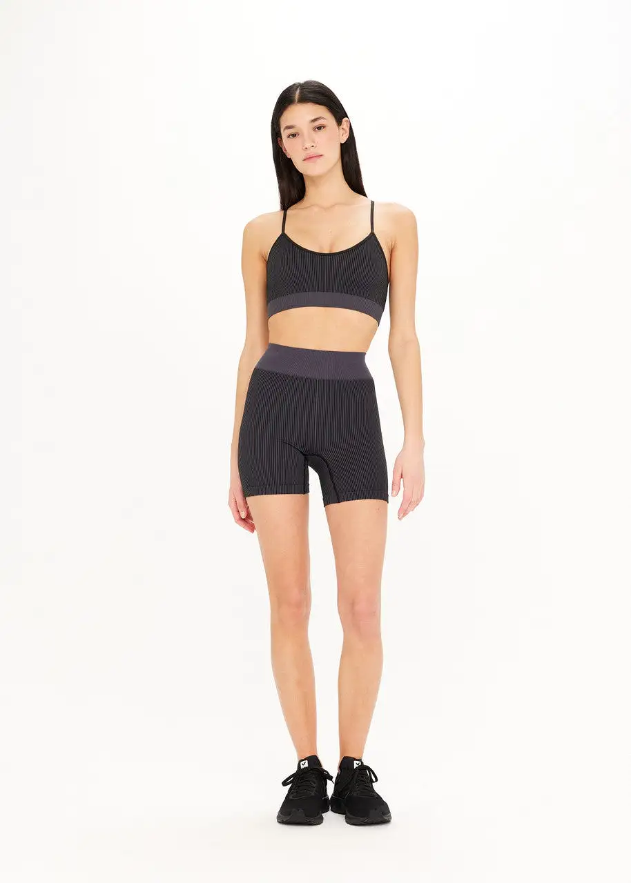 Ribbed Seamless Spin Short Black