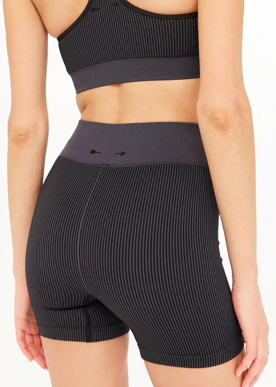 Ribbed Seamless Spin Short Black