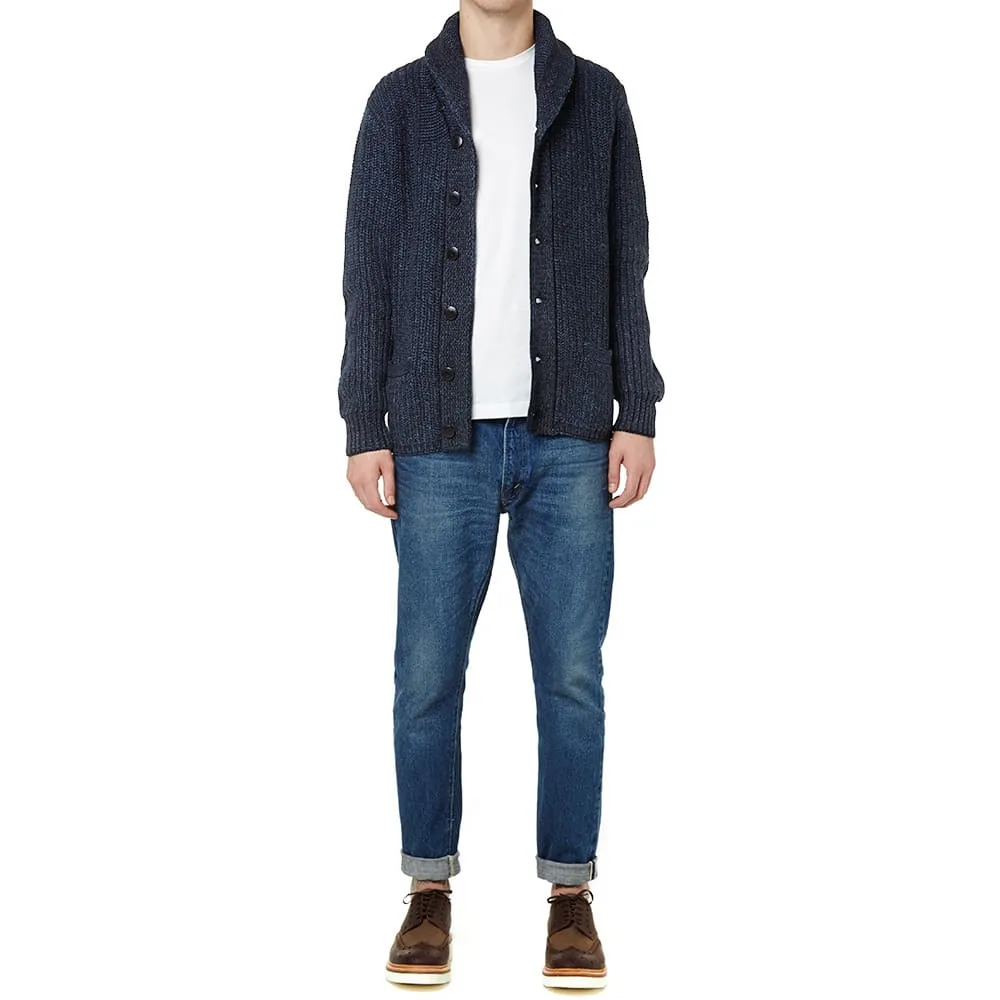 RRL Shawl Collar Heavy Cotton CardiganPlated Indigo