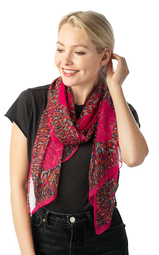 SPOS4910 Abstract Print Silky Oblong Scarf