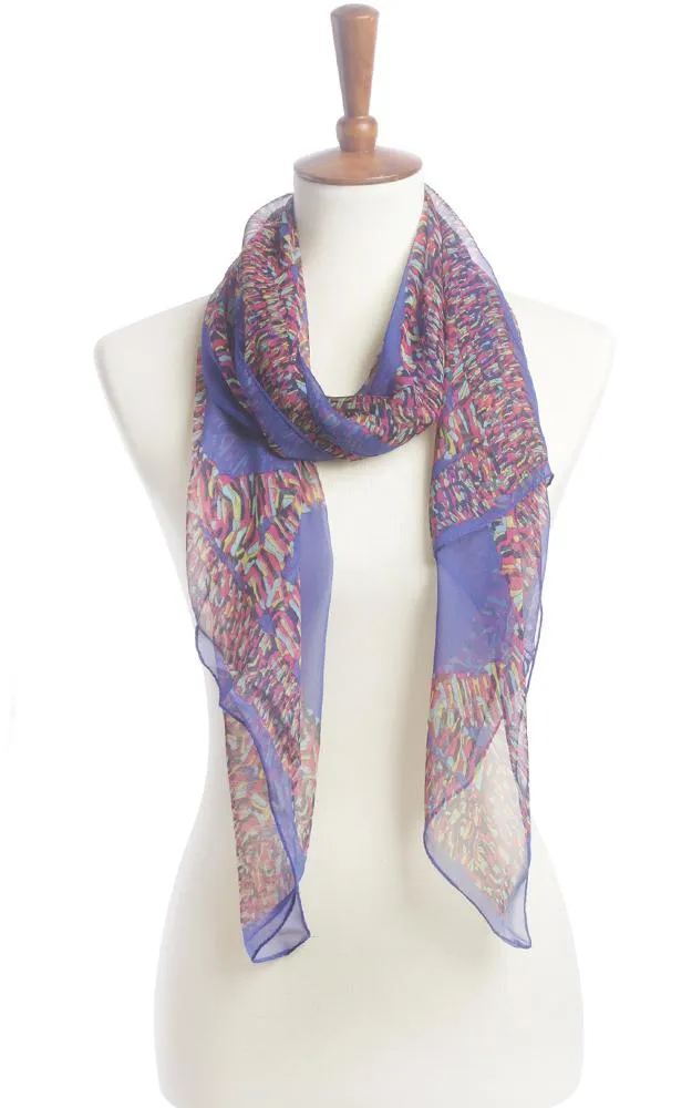 SPOS4910 Abstract Print Silky Oblong Scarf