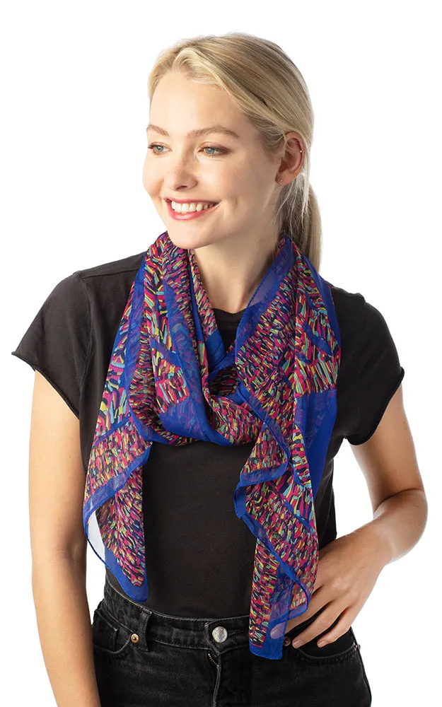 SPOS4910 Abstract Print Silky Oblong Scarf