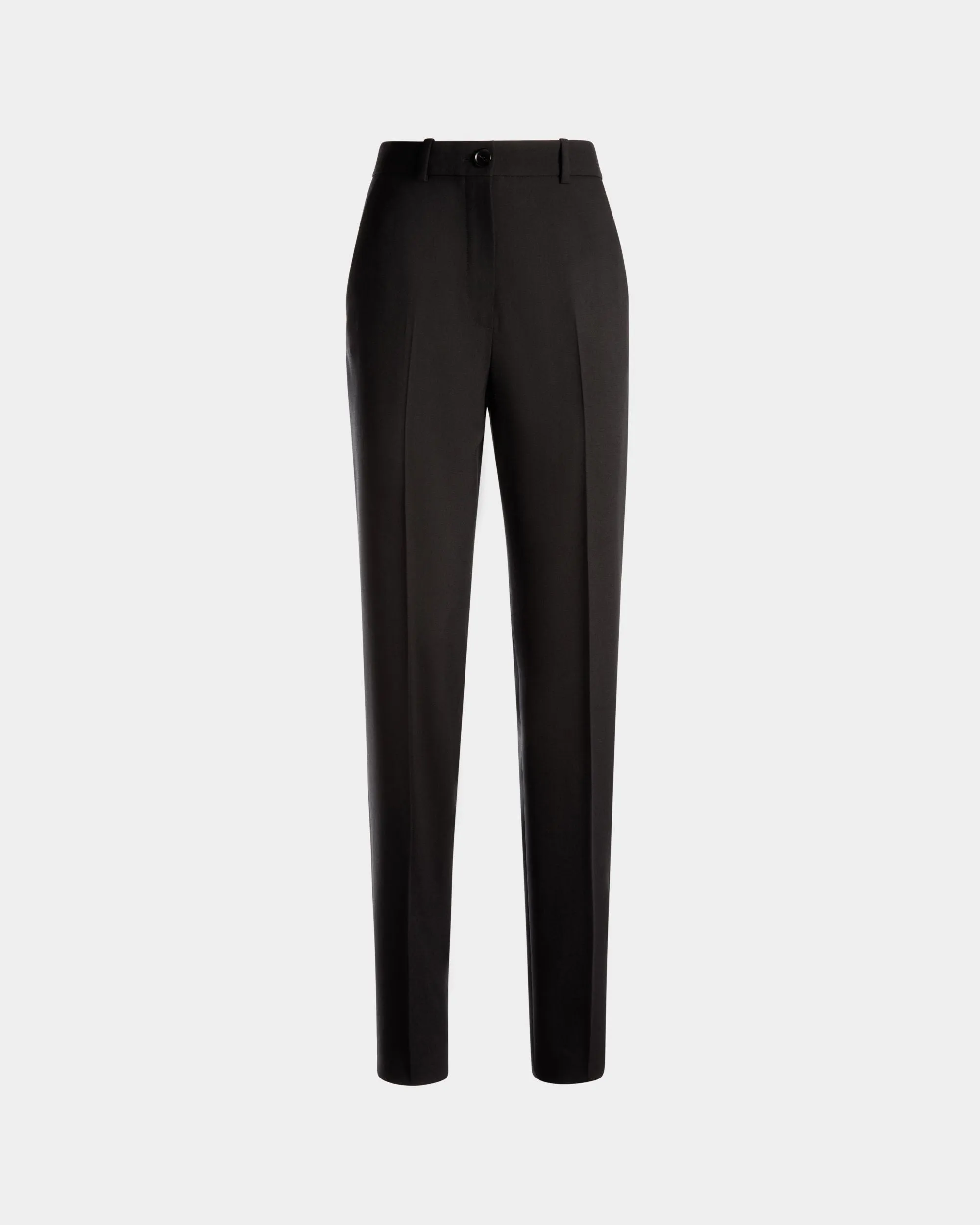 Straight Fit Pants in Black Wool 