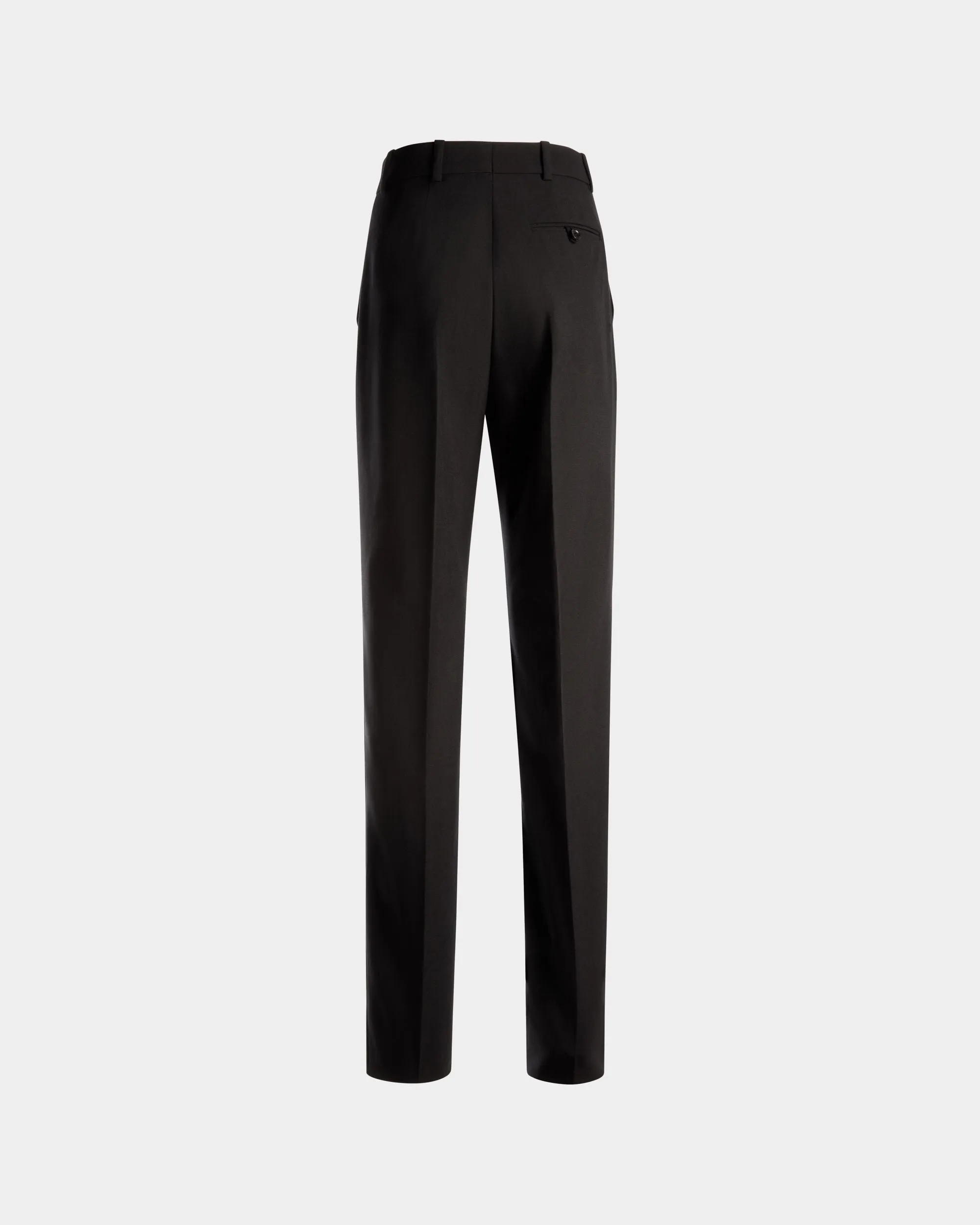 Straight Fit Pants in Black Wool 