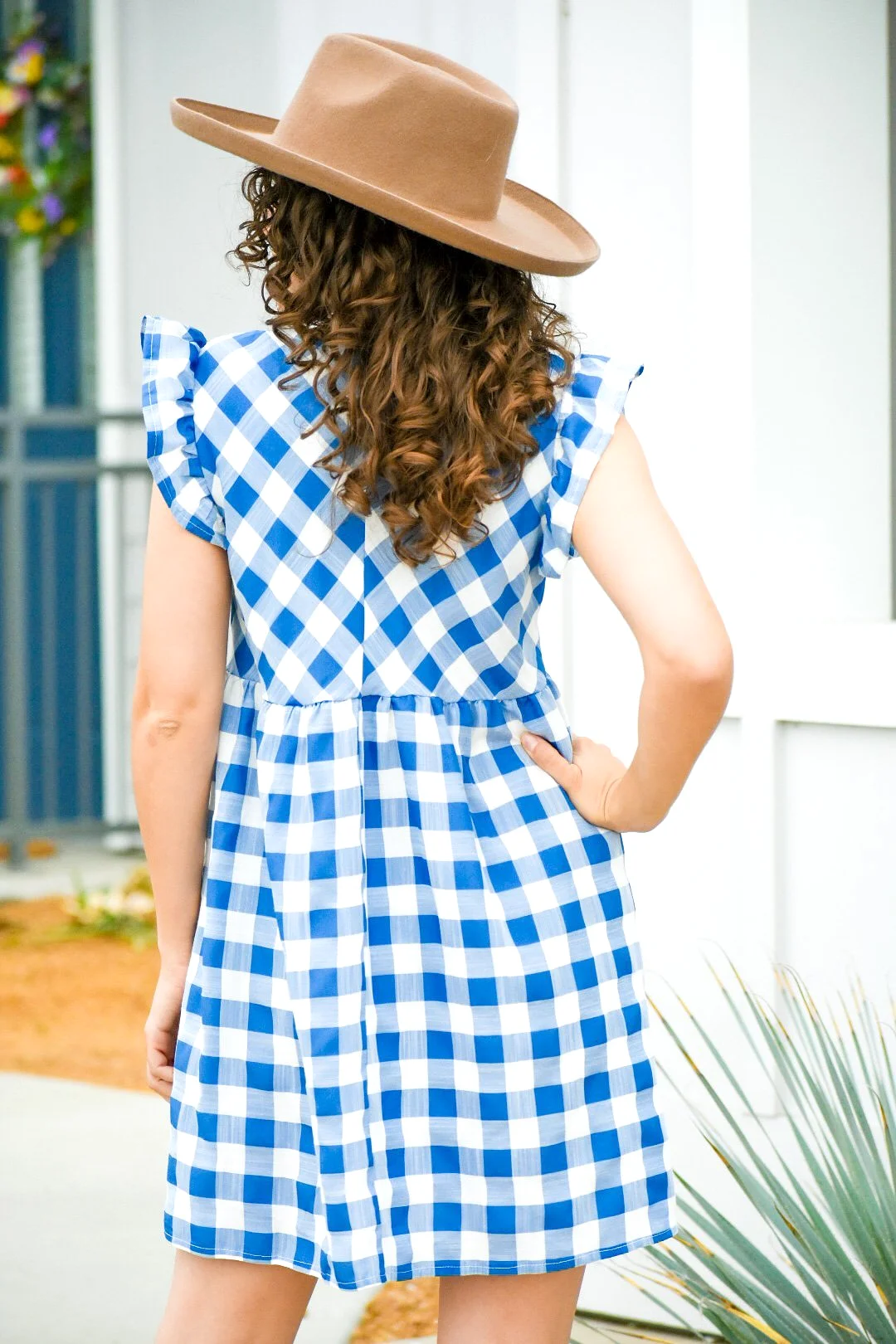 Stroll In The Park Blue Checkered Dress