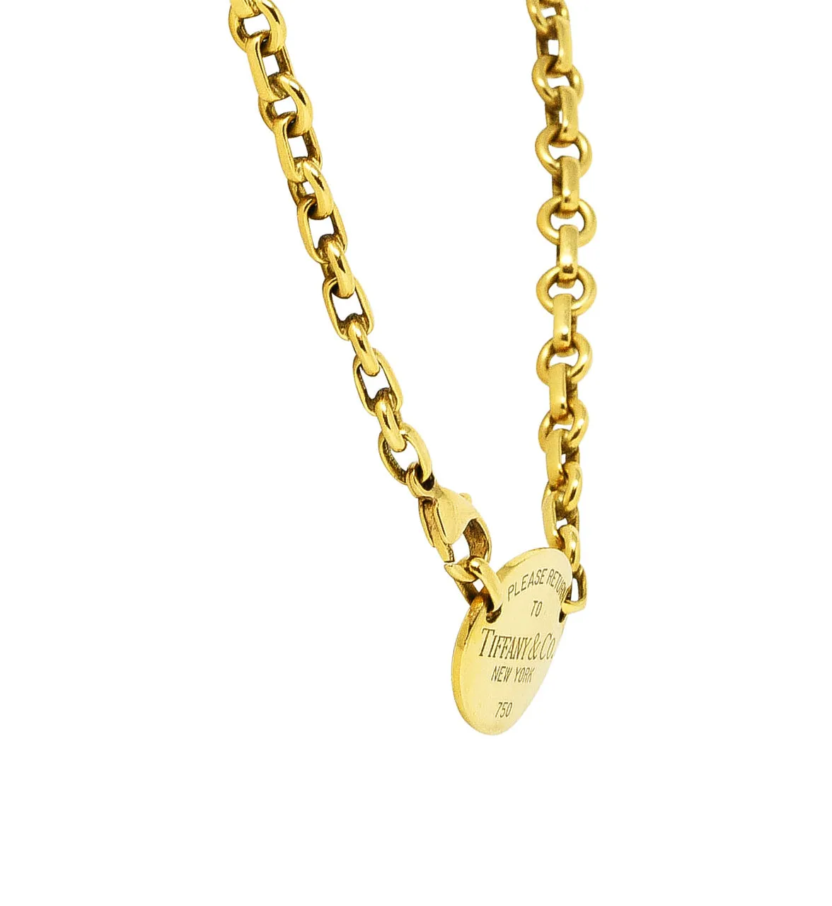 Tiffany & Co. 18 Karat Yellow Gold Return To Tiffany Station Necklace