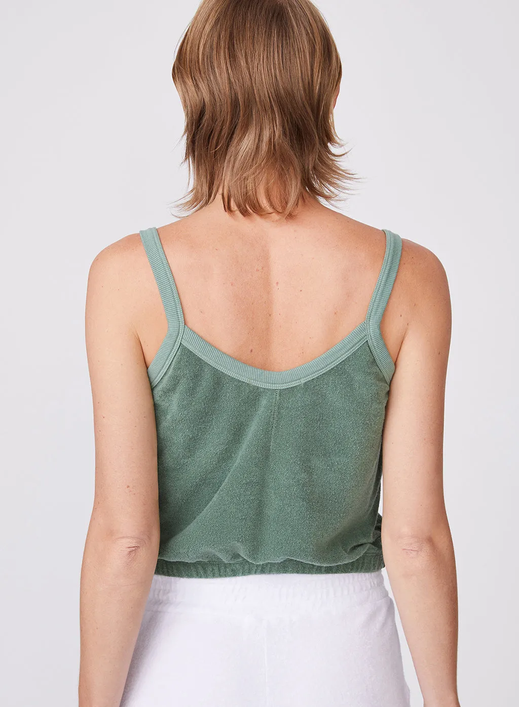 Towel Terry Elastic Waist Cami in Vine