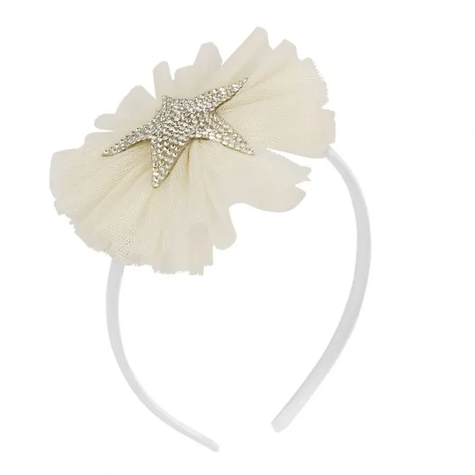 Tulle Star Headband - Cream