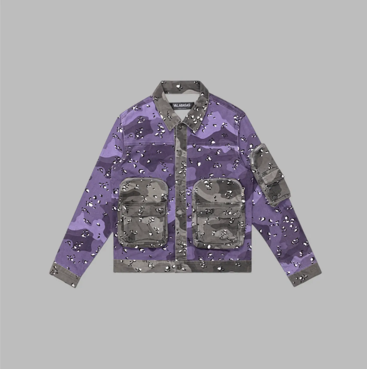 Valabasas Captain Denim Jacket Purple Gray