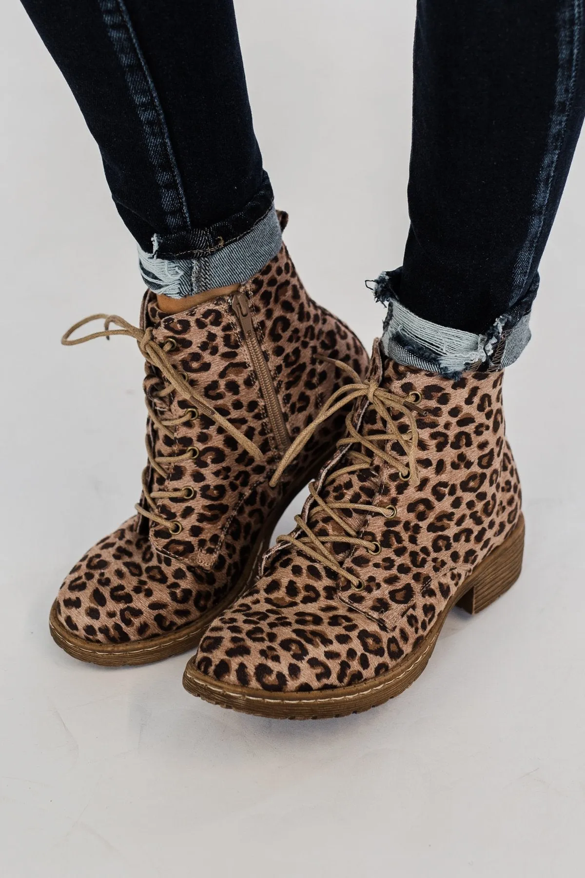 Very G Naomi Booties- Tan Leopard