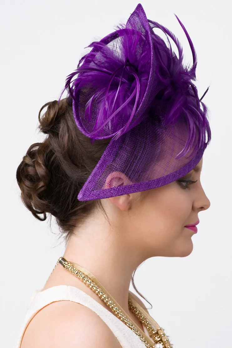 Victoria Fascinator - Royal Purple