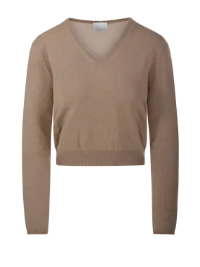 WOMAN ALLUDE BEIGE CASHMERE SWEATER