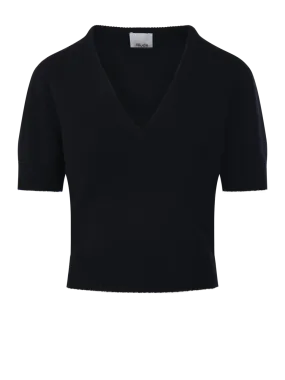 WOMAN ALLUDE BLACK CASHMERE SWEATER